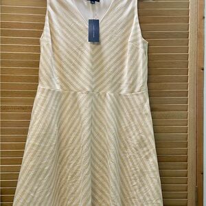 Tommy Hilfiger Cream Sleeveless V-Neck A-Line Midi Dress